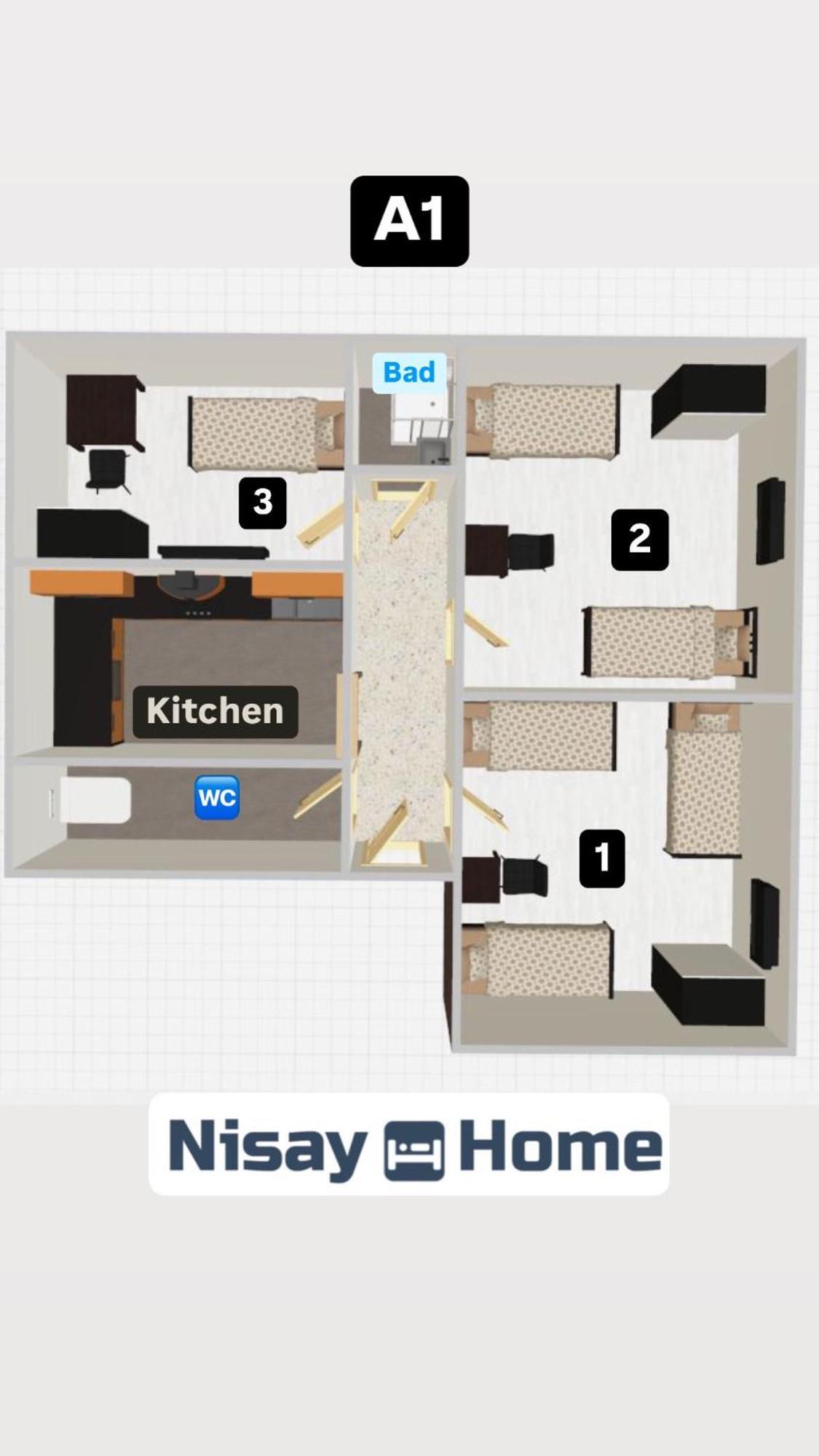 Nisay Home - 3 Room Apartment - A1 Лудвигсбург Екстериор снимка